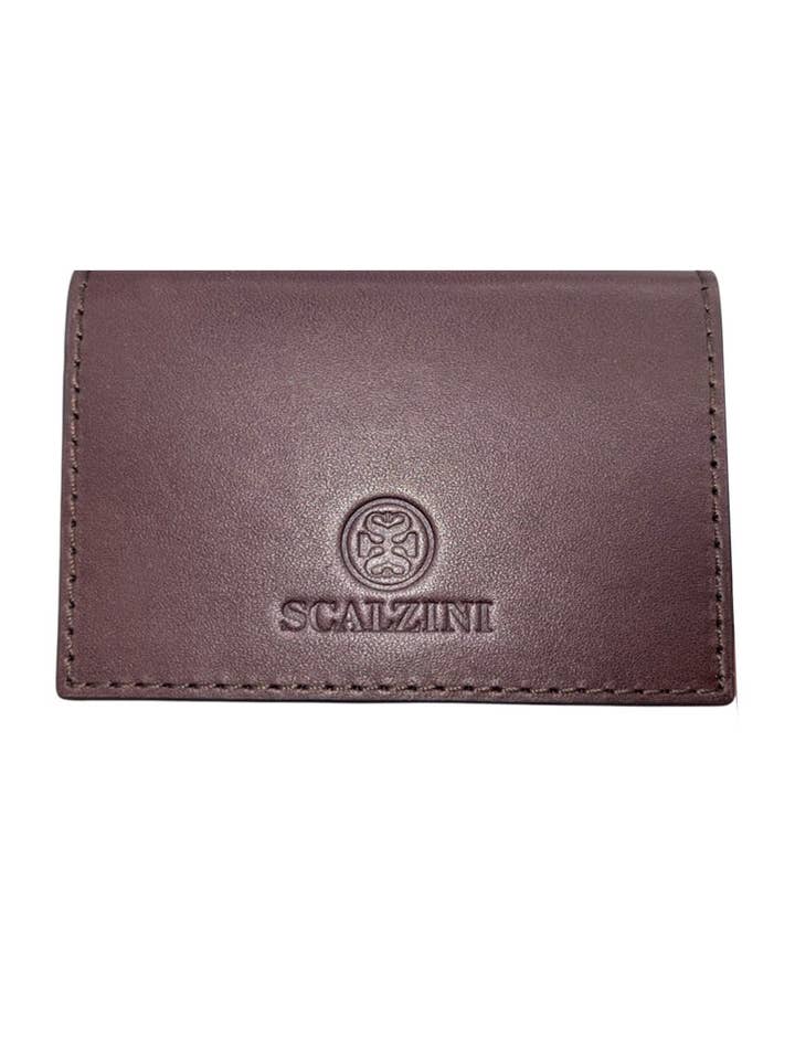 Leather Mini Wallet in Chocolate for wholesale by Scalzini Accessories