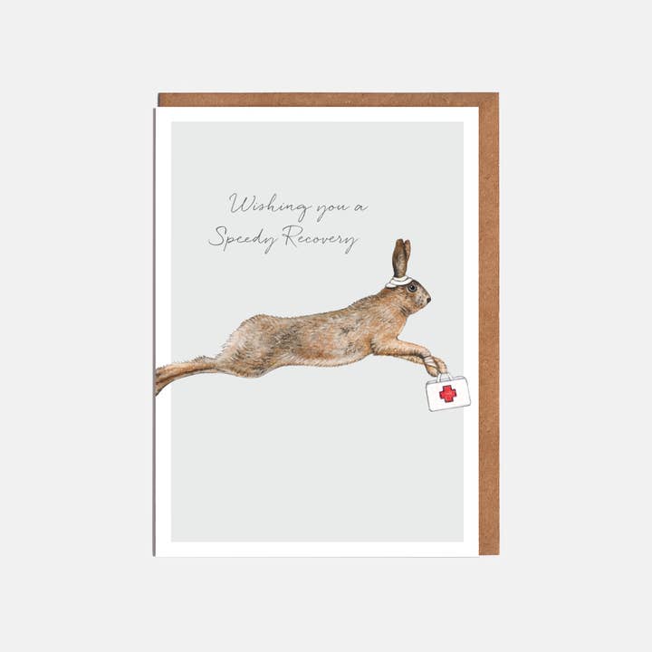 Lottie Murphy - Wholesale Get Well Card - Hare Get Well Soon Card - 'Wishing you a Speedy Recovery'