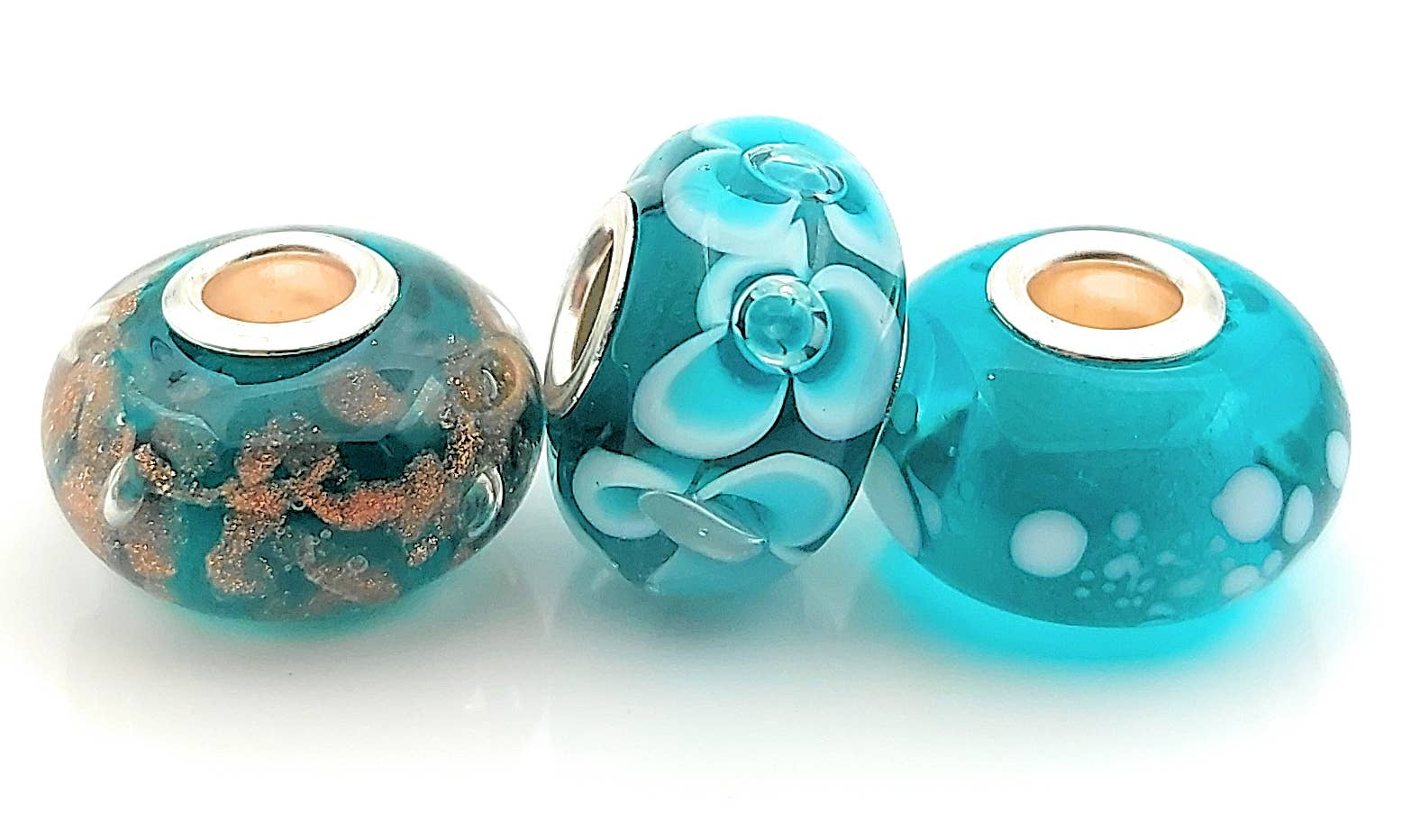 Miriam Fasolato - Wholesale Jewelry Set - 3 charms bracelet set in Murano glass and 925 sterling silver5