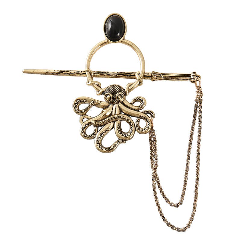 Tourtiwi - Wholesale Hair Pin - 🐙Gothic Octopus Pattern Chain Hair Pin1
