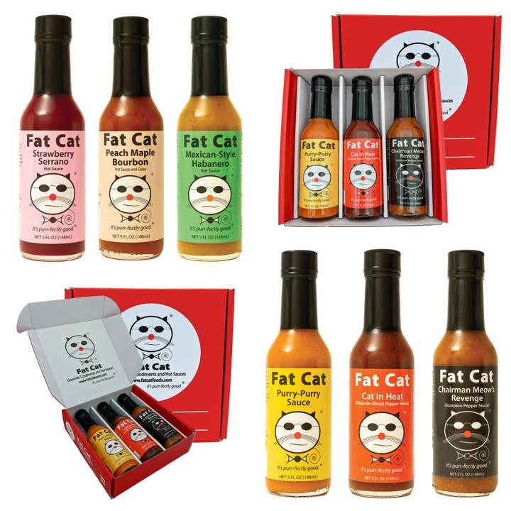 Hot Sauce Starter Set - 24 Units (6 SKUs, Signage & Display) for wholesale by Fat Cat