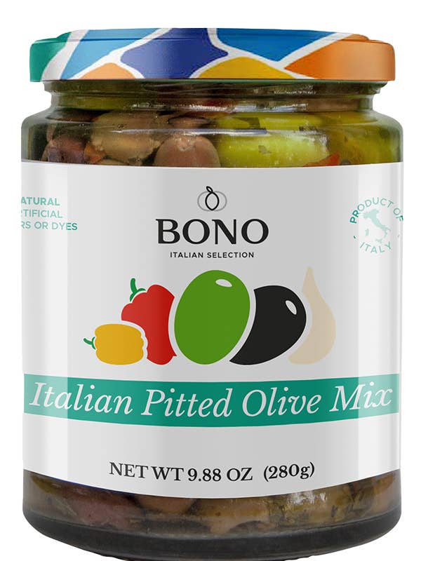 Bono Italian Pitted Olive Mix for wholesale by Bono USA Inc.
