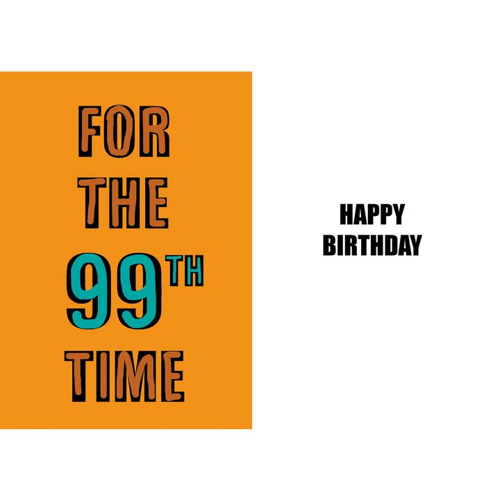 Sjovt 99-års fødselsdagskort af høj kvalitet for engroshandel hos Duggoons Greeting Cards