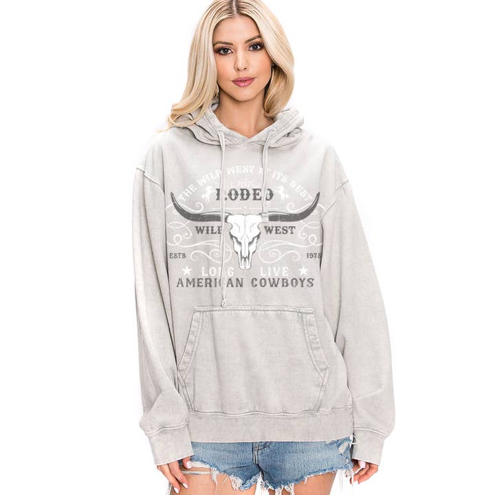 RODEO WILD WEST MINERAL WASH HOODED PREMIUM per la vendita all'ingrosso da parte di HRTandLUV