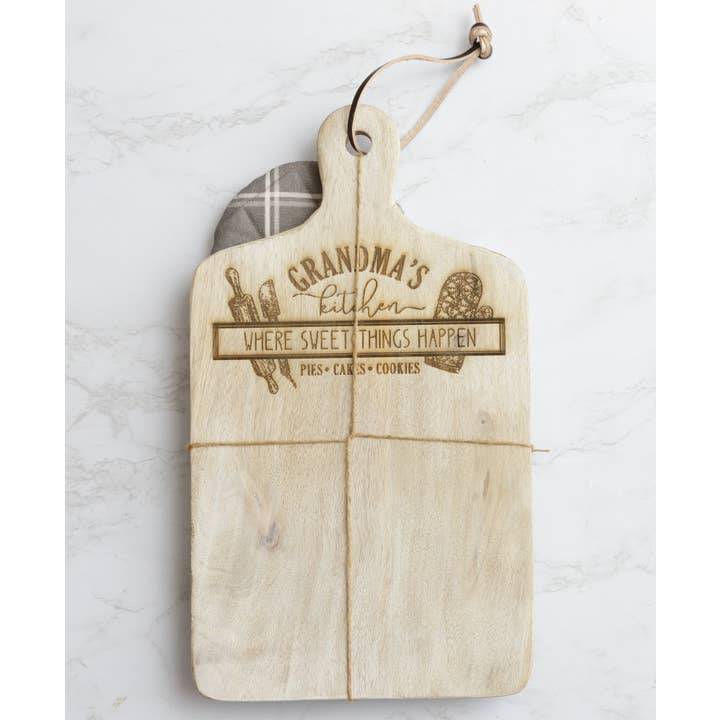 Audrey's Home & Gift - Wholesale Cutting Board - Cutting Board And Oven Mitt Gift Set - Grandma's Kitchen