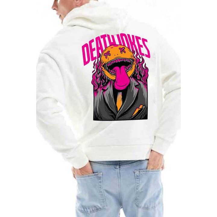 DEATH JOKES VINTAGE GRAPHIC MENS HOODIE for wholesale by HUENIQ