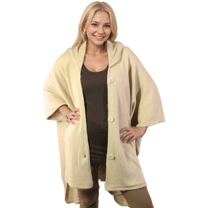 The Magic Scarf Company - Wholesale Cape - Women's - 8708 - Hooded Cape with Pockets1