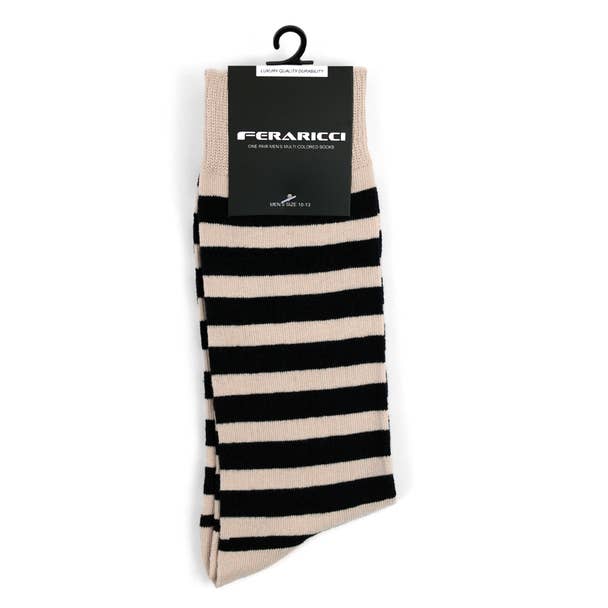 Selini New York - Wholesale Socks - Men's - Men's College Striped Feraricci Sock MCS24004