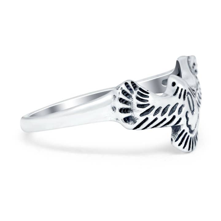 Sterling Silver Oxidized Eagle Ring for wholesale on Faire1