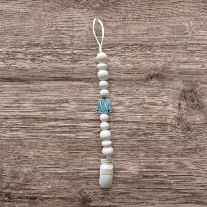 Clip per ciuccio meteorologico in maglione blu chiaro per la vendita all'ingrosso da parte di Riehl Simple