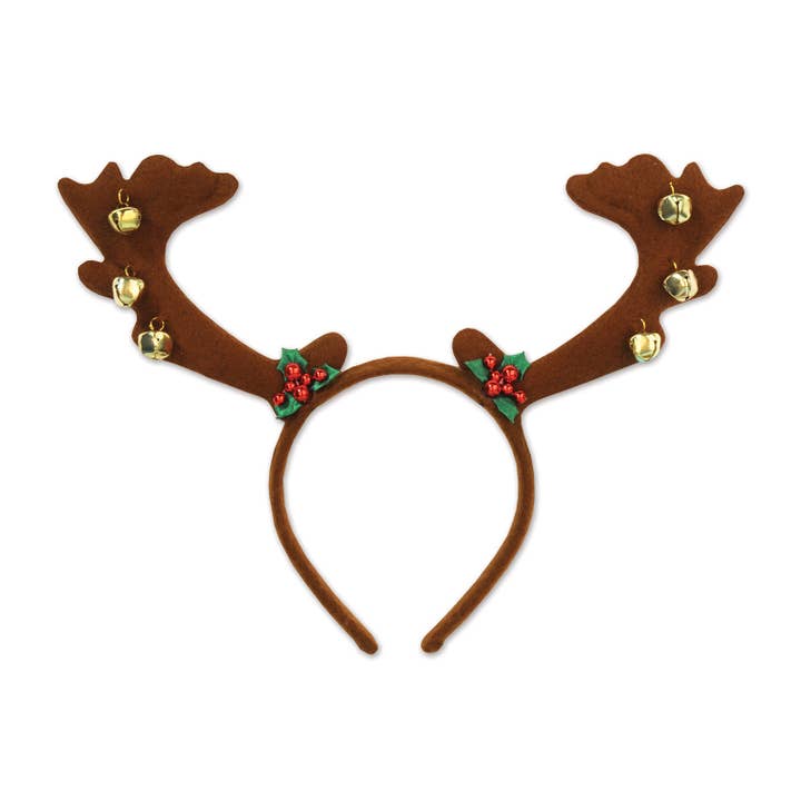 Beistle - Wholesale Costume - Unisex - Reindeer Antlers Headband w/Bells, OSFM