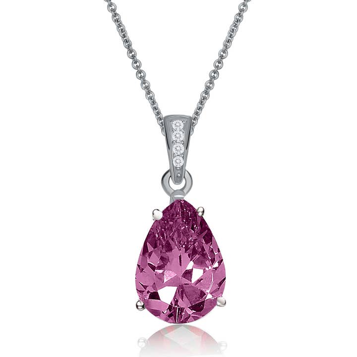 Sterling Silver Cubic Zirconia Pendant Necklace(9200CZ) for wholesale by Genevive