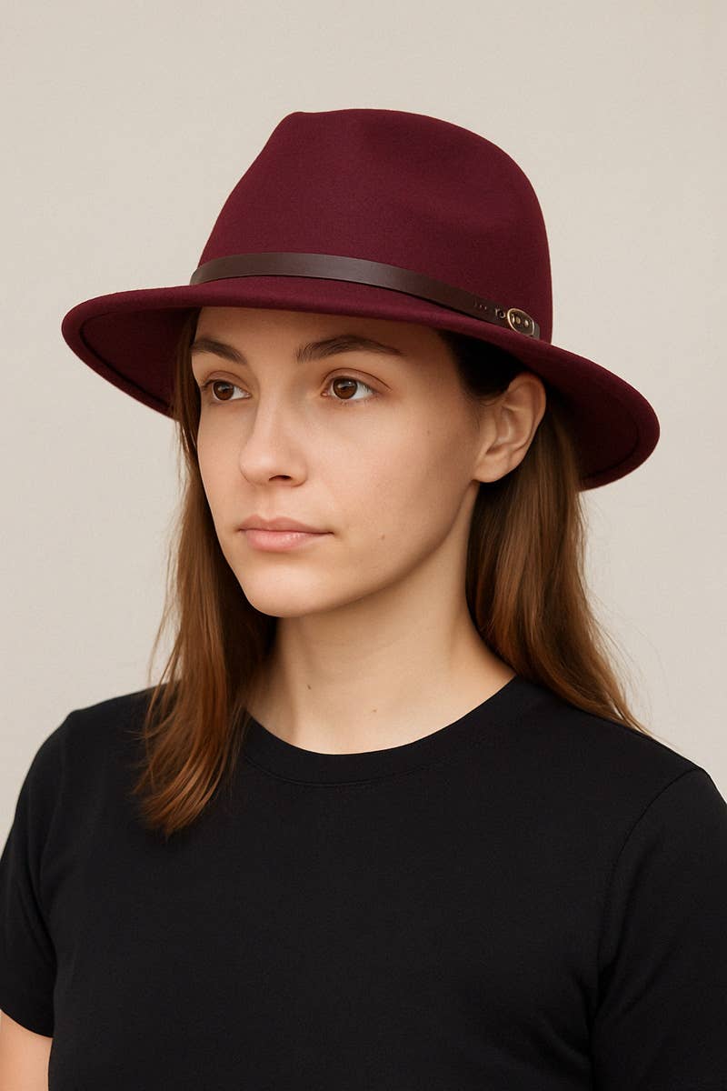 Hologramme Paris - Wholesale Fedora - Unisex - Classic Wool Fedora Hat with Belt
