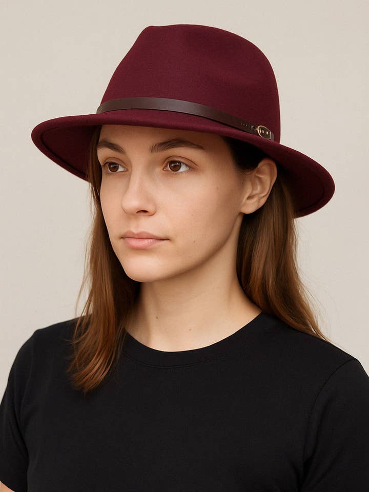 Sombrero Fedora clásico de lana con cinturón para venta al por mayor de Hologramme Paris