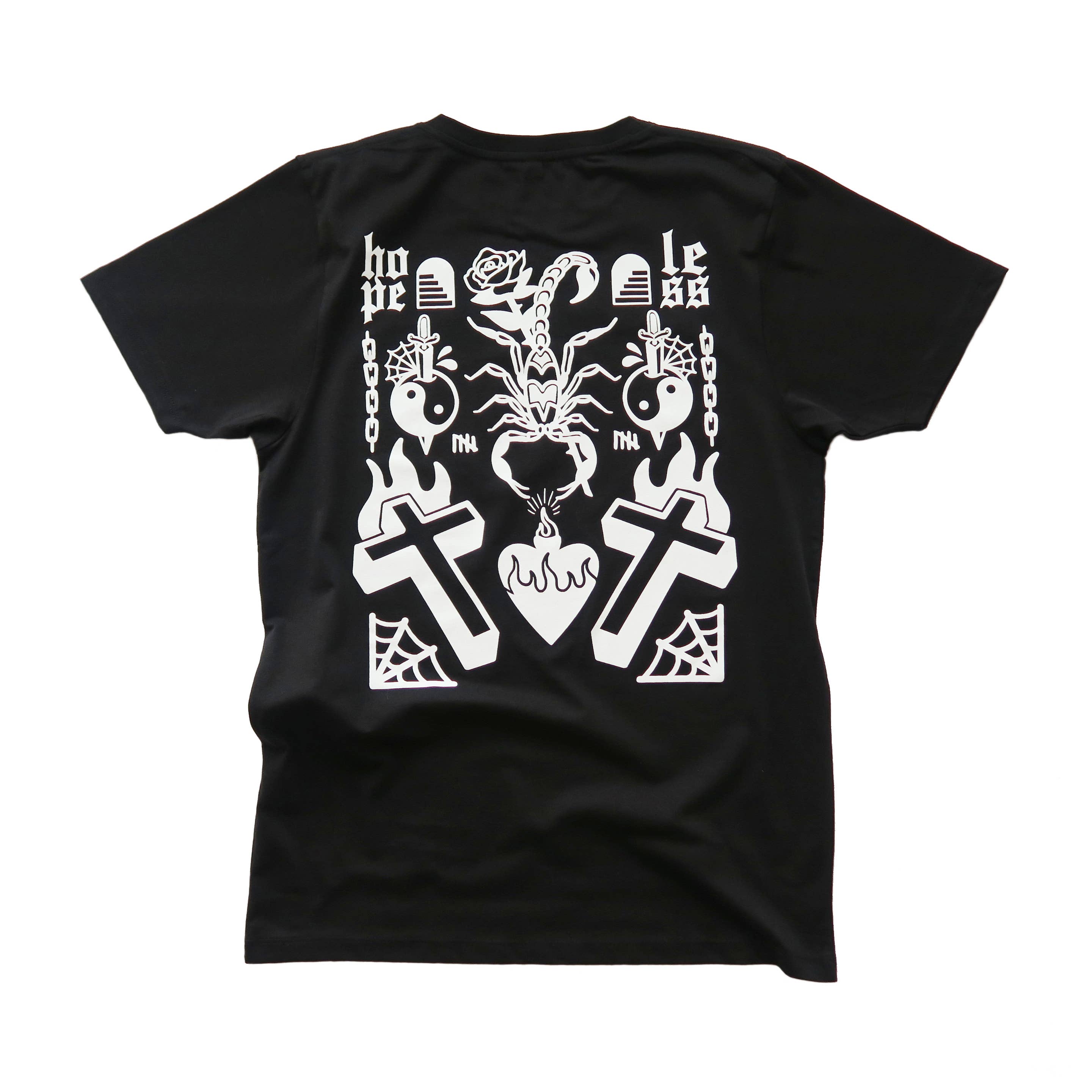 Cousins Collective - Wholesale Screen printed t-shirt – unisex - Tattoo Flash Printed Unisex T-shirt - Black/Pink/White/Grey2