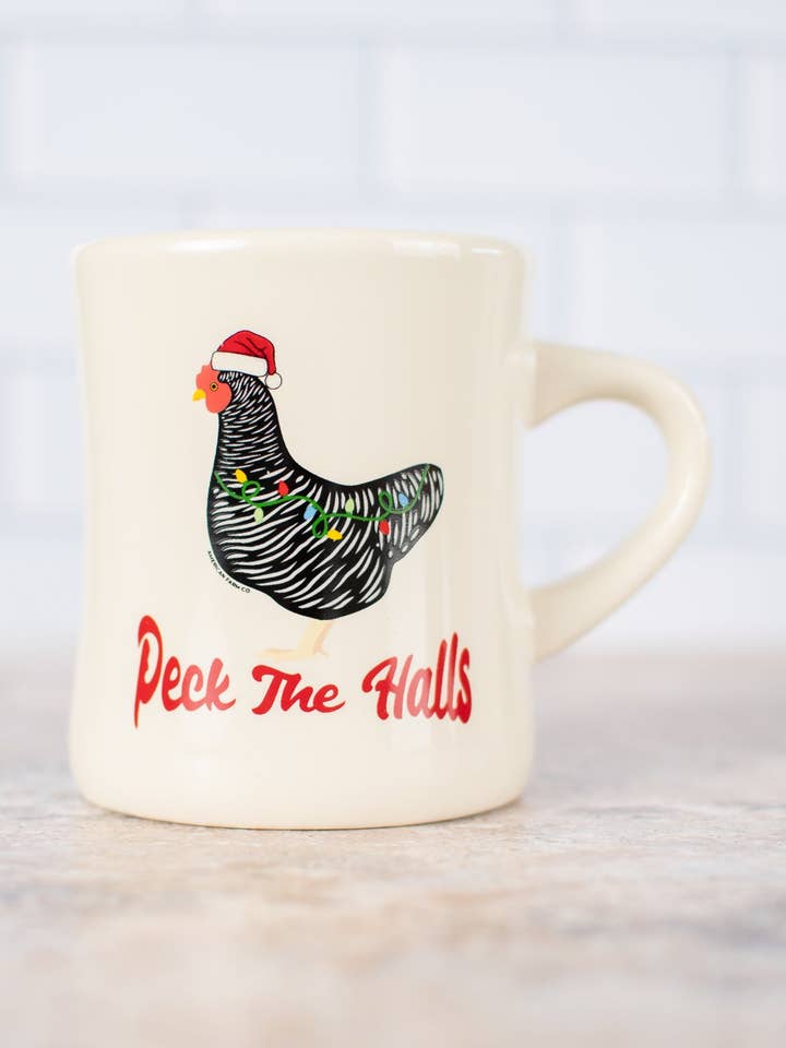 Kip 'Peck the Halls' Keramische Mok voor wholesale door American Farm Company
