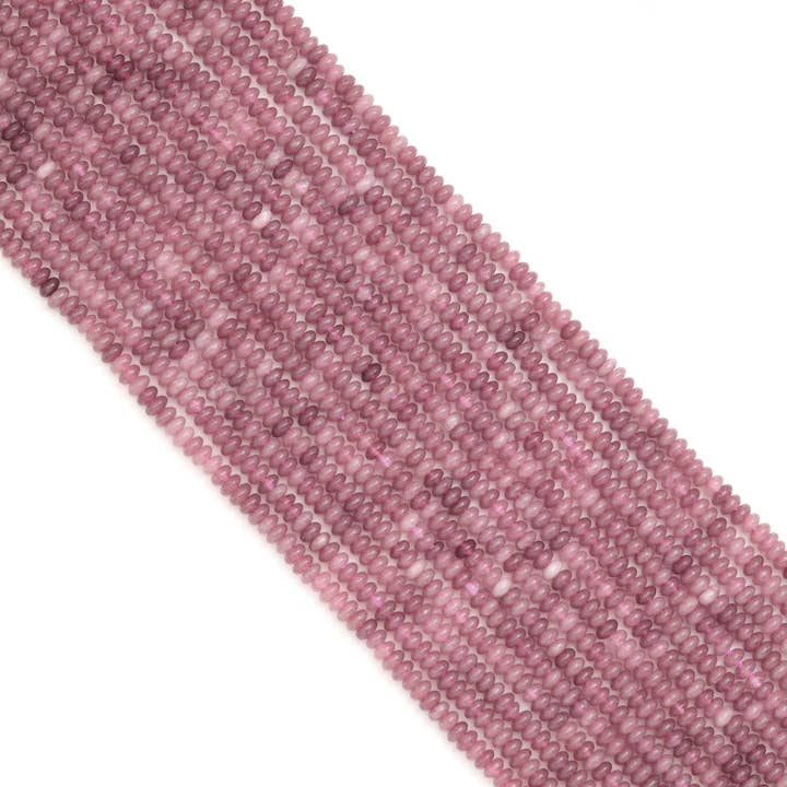 BestBeads&Beyond - Wholesale Beads - 2x4mm Rondelle Smooth Strawberry Quartz Beads, Sku#U19572