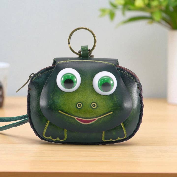 Sunflower Handmade leather inc - Wholesale Coin Purse - Women's - Frog Wristlet - E504 Handmade Leather coin purse wallet2