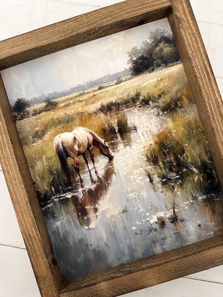 Horse Meadow wood sign for wholesale by Ashwood Designs