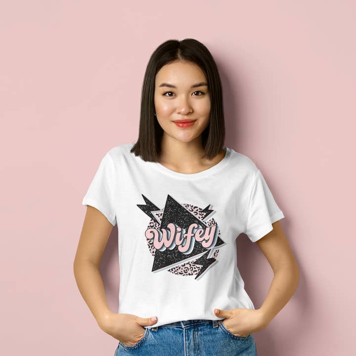 Retro Wifey T Shirt, Bridal Apparel, Bride Shirts, Tees for wholesale by Never Knew I Needed