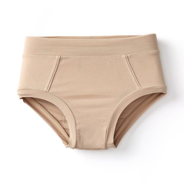 Bamboo & Organic Cotton Womens Underwear Brief - Tan for wholesale by Lulu Funk