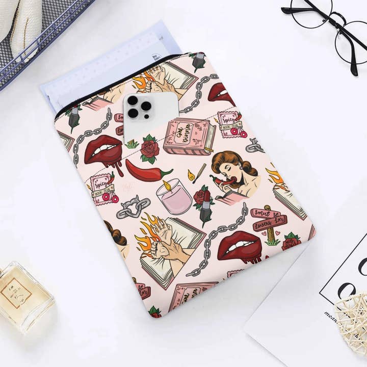 OhhhSoPeachy - Wholesale Book cover - Handmade Book Sleeve with Zipper - Personalized Smut Design, 600D Canvas Fabric, Protects Books & Kindle While Traveling, Bookish Gift3