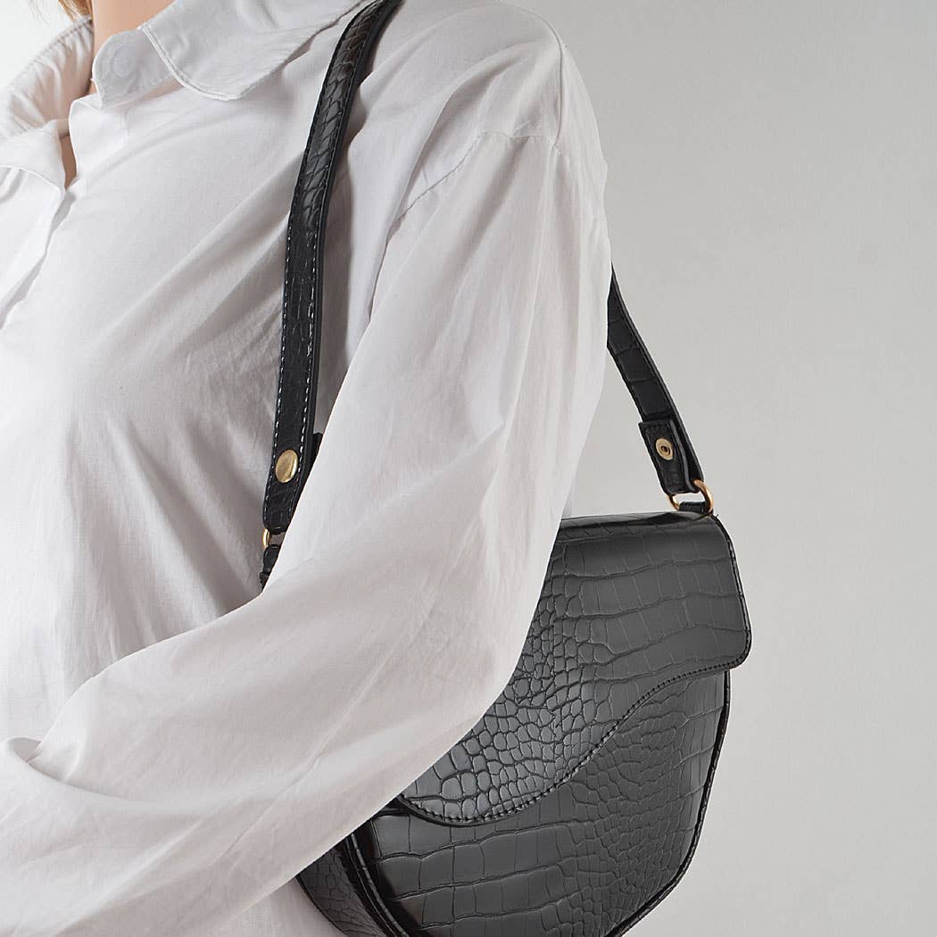 3AM BY H&D ACCESSORIES - Wholesale Shoulder Bag - Women's - Faux Croc Chain Shoulder Bag2