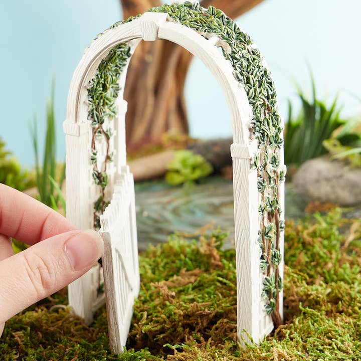 Factory Direct Craft - Wholesale Decorative Tabletop Object - Resin Miniature Gated Arbor with Vine