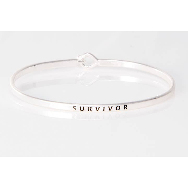 "Survivor" Message Cuff Bracelet for wholesale by Peaceful Village Inc.