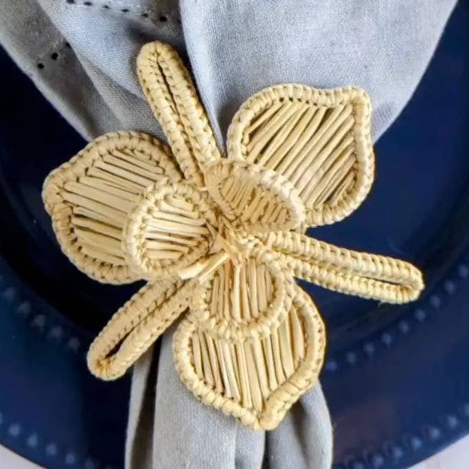 Macondo Forever - Vente Rond de serviette - Rond de serviette en iraca tissé à la main Orchidée0