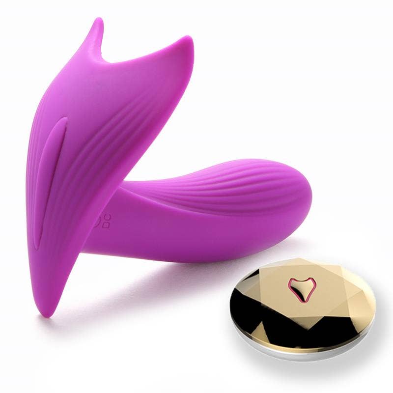 Kinky Pleasure - Wholesale Sex Toy - Foxshow - 63-00005 - Remote control Panty vibrator - Heat function - Voice control function - 10 Function - Rechargeable - 9 cm x 9 cm - Luxury Giftbox - Purple14