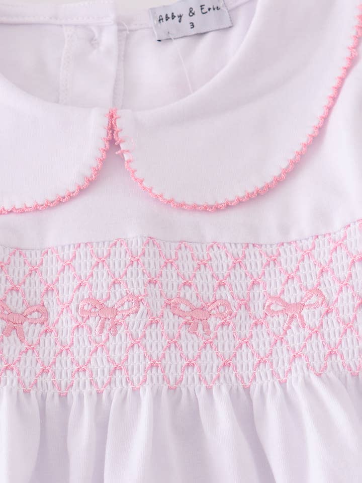 Mom & Co. - Wholesale Top & Pant Set - Kids - Pink bow smocked pants set2