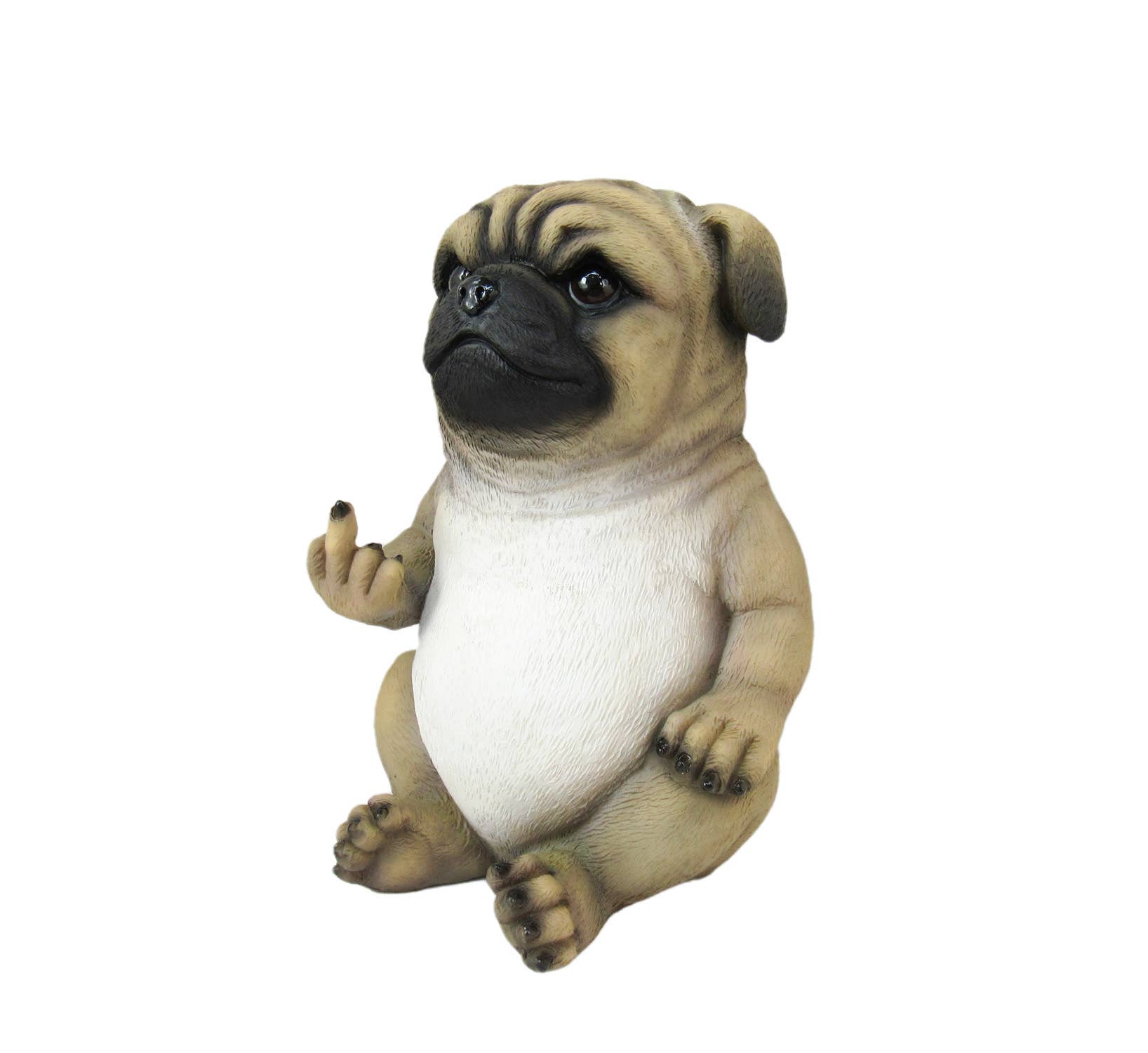 Zeckos - Wholesale Decorative tabletop object - Pug Life Rude Finger Flipping Pug Dog Tabletop Statue