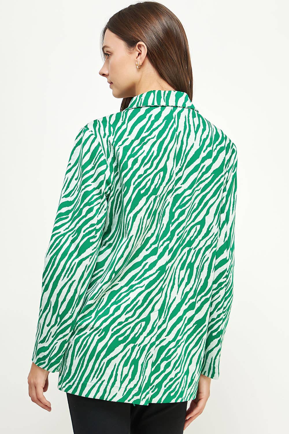 Strut & Bolt – Engroshandel Blazer - Dame – Zebra Mønster Strik Blazer15