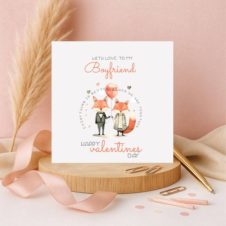 Valentine's Day Card for Boyfriend - 6x6 inches OR2005-BF for wholesale by Oliver Rose Designs