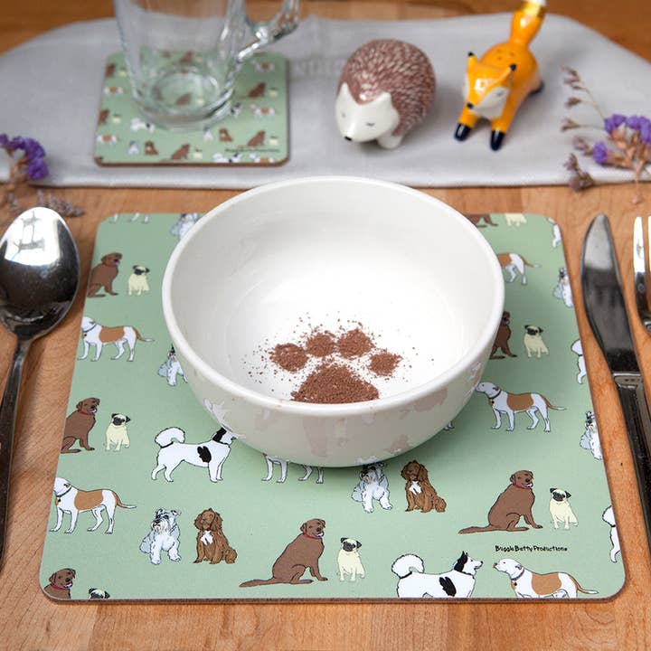 Multi Dog Placemats Olijf voor wholesale door Buggle Betty Productions