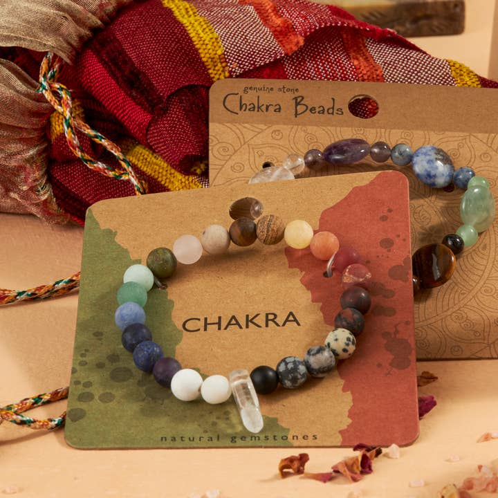 GeoCentral - Wholesale Beaded Bracelet - Crystal Point Chakra Crystal Bead Gemstone Bracelets 6mm2