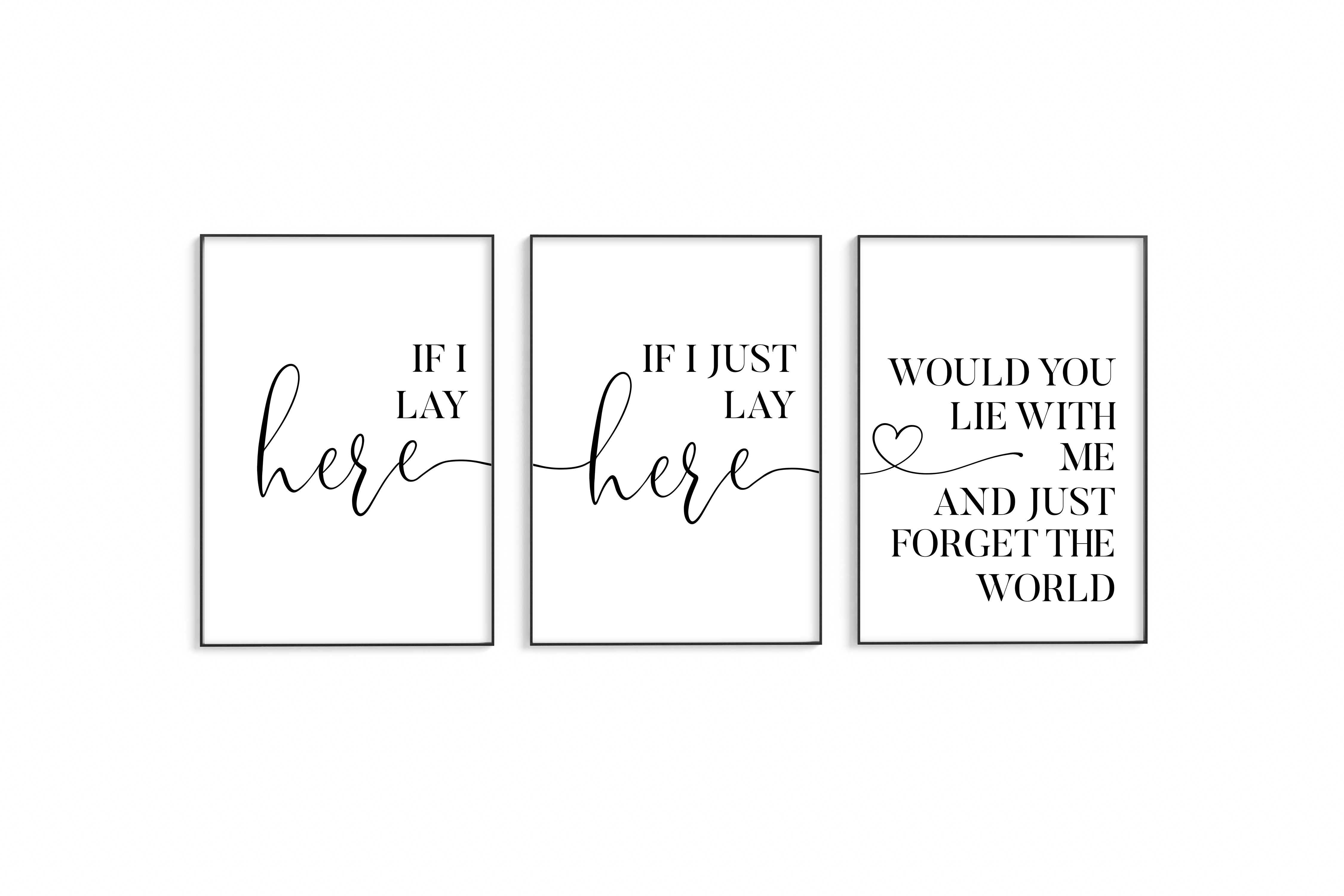 D'LUXE PRINTS - Wholesale Gallery Wall Set - If I Lay Here Set of 3 Prints4