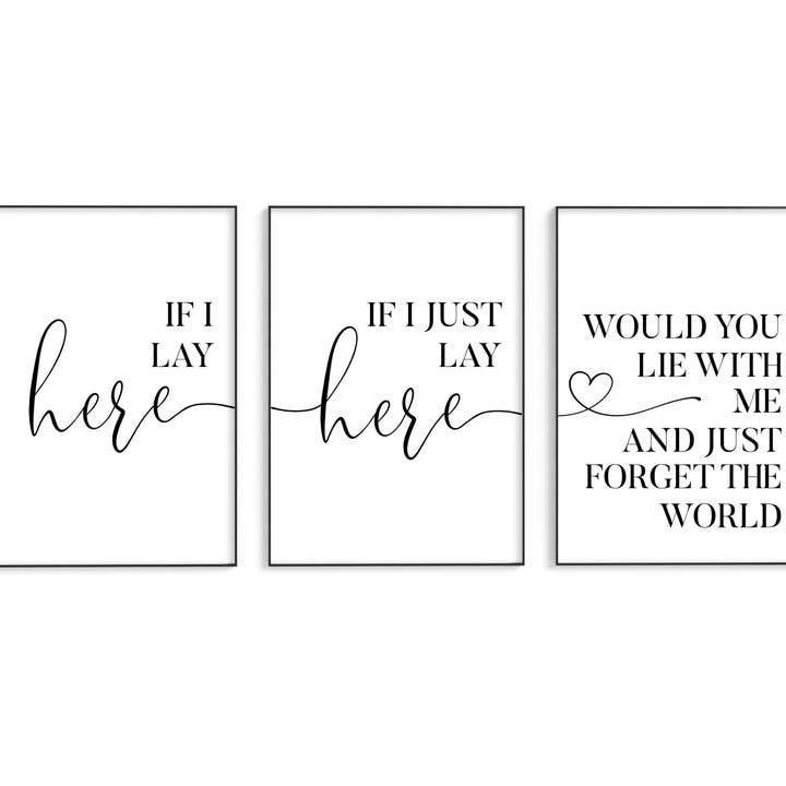 D'LUXE PRINTS - Wholesale Gallery Wall Set - If I Lay Here Set of 3 Prints4