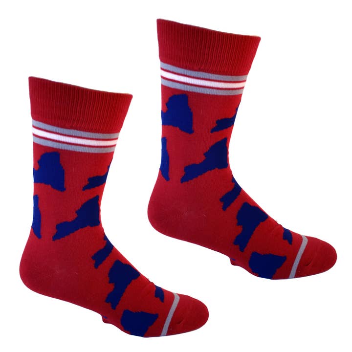 Buy Socks You All - Wholesale Socks - Men's - New York Shapes in Blue and Red Men's Socks