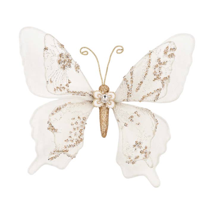 10,5 tum Vinterspets Vit Fjäril för wholesale av December Diamonds