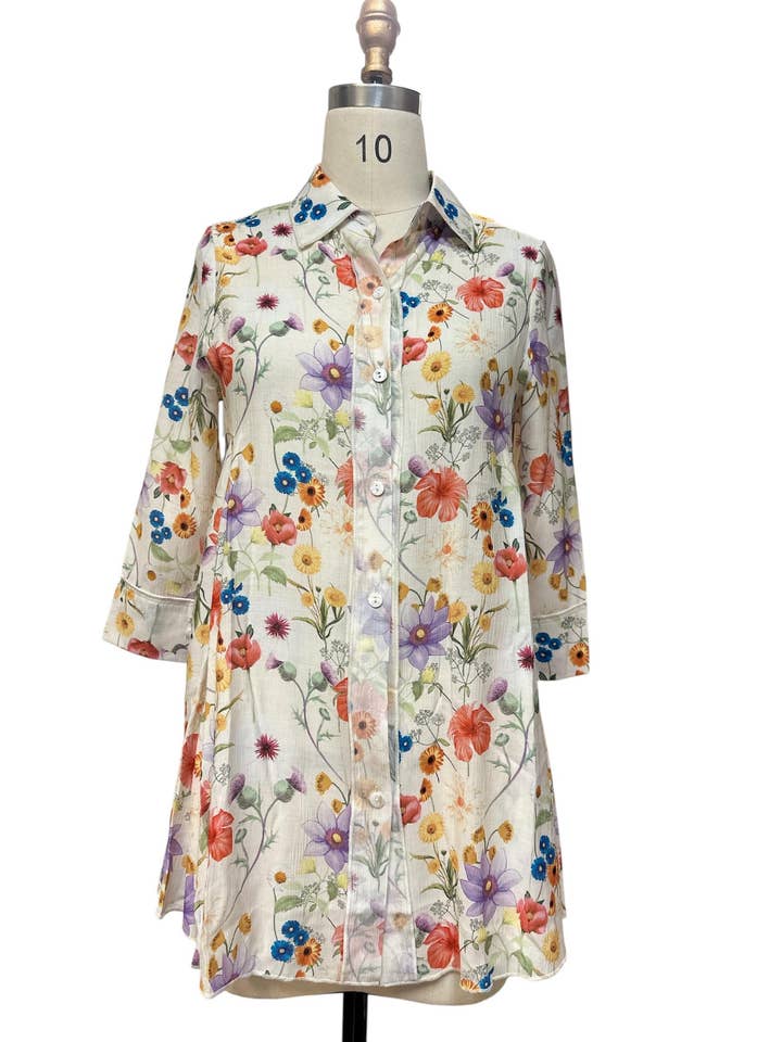 Cárdigan abierto de mujer con estampado floral de rosas multicolor para venta al por mayor de Kamana