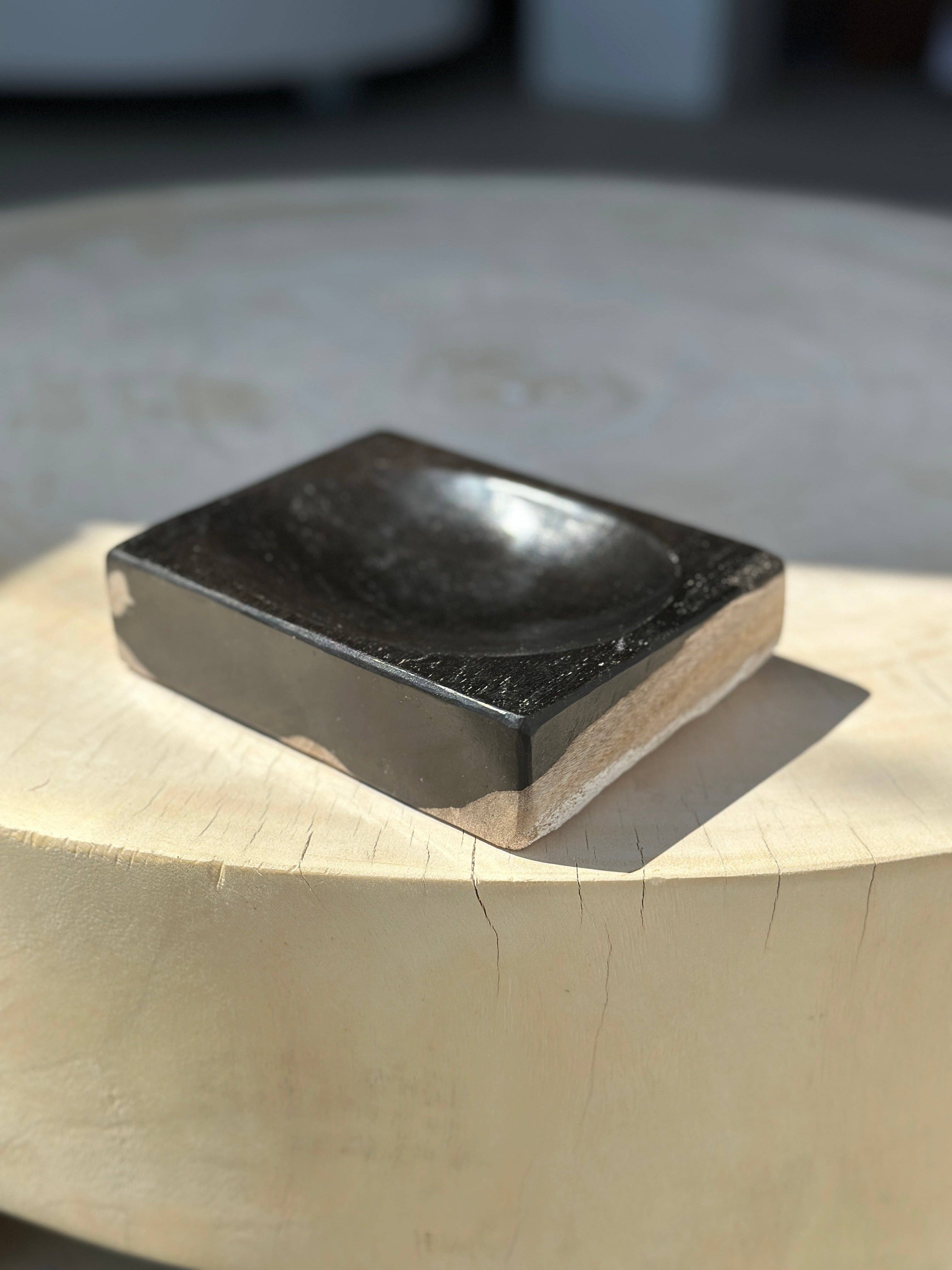 Office Objets - Wholesale Bath Soap Dish - Petrified wood soap dish with white underside21