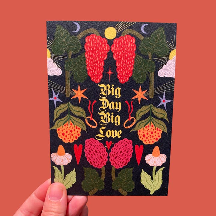 Big Day Big Love - Floral wedding card for wholesale by Piece of the Peach