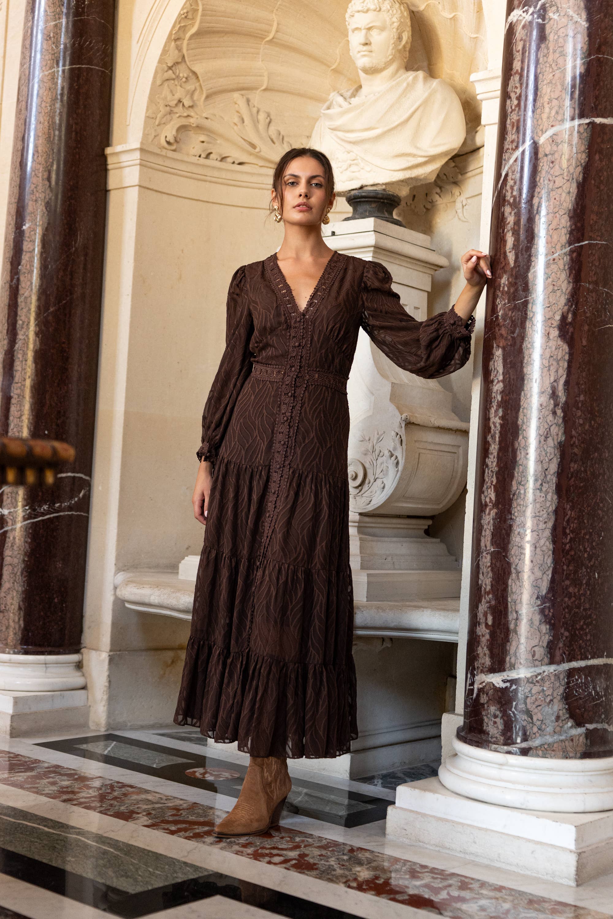 CHOKLATE PARIS - Vendita all'ingrosso Abito da sera - Donna - Abito lungo Avril in pizzo FALL DRESS - 80957-35