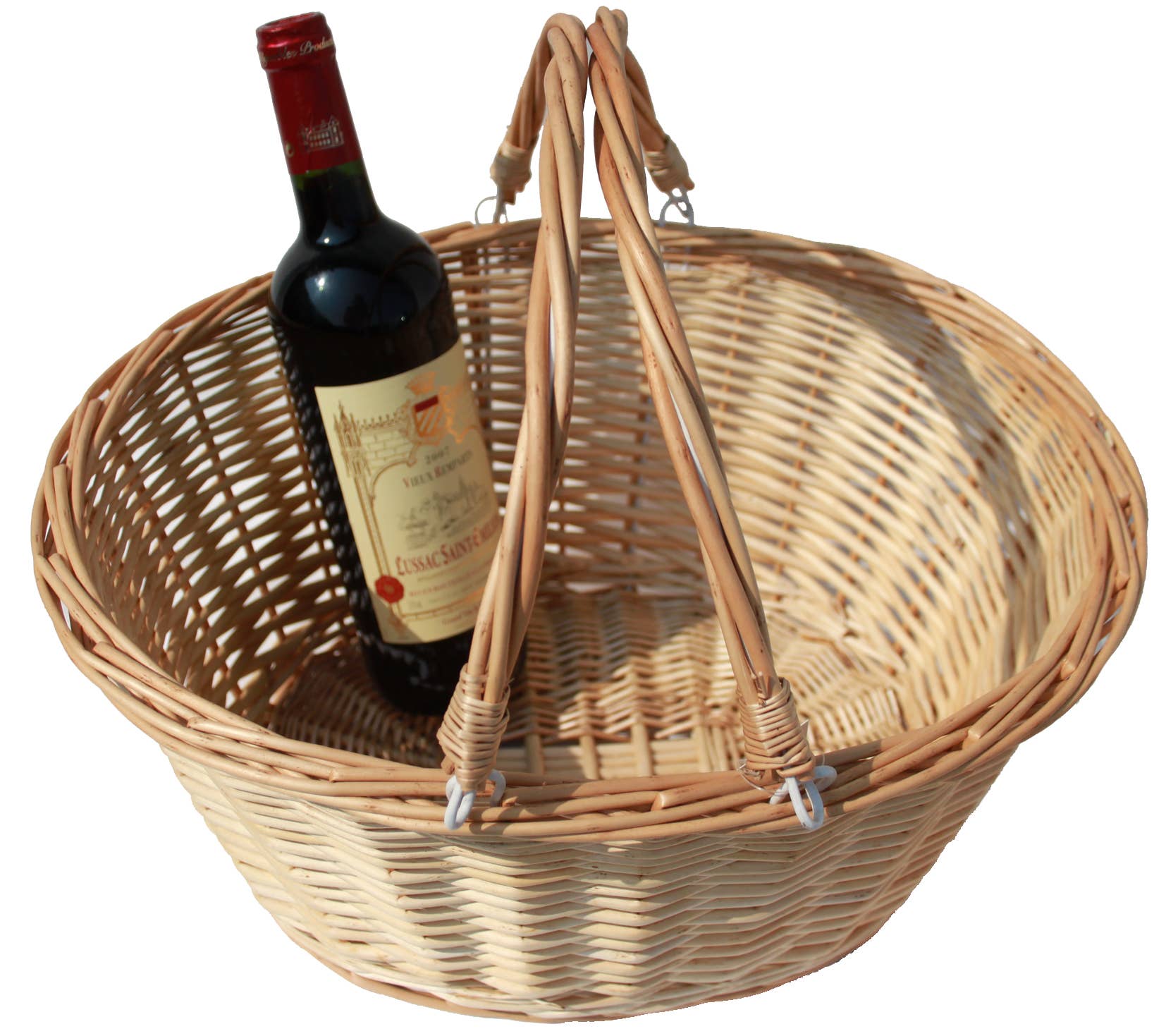 Candi Gifts – wholesale Grocery/shopping bag – 5 x Natural Wicker Shopping Baskets with Folding Handles2