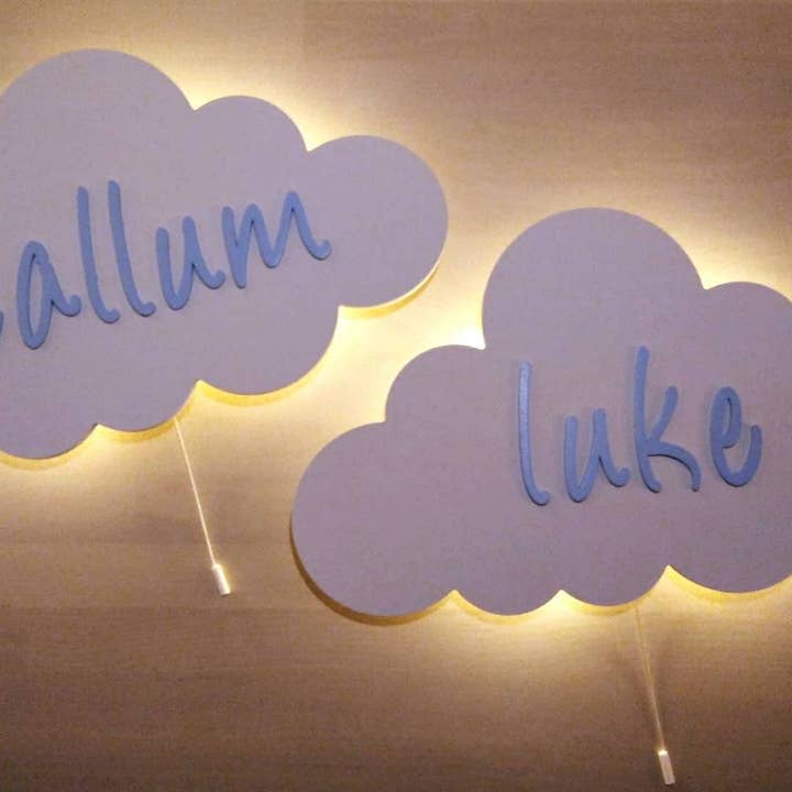 Gepersonaliseerde wolk wandlamp/kinderkamer decor/naamverlichting voor wholesale door Happy Woody