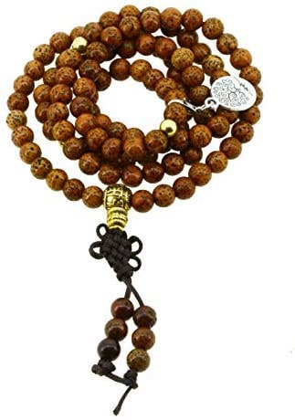 Mandala Crafts - Wholesale Prayer Beads Necklace - Mandala Crafts Natural Wood 108 Mala Prayer Beads Necklace, Bracelet from for Meditation, Yoga3