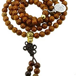 Mandala Crafts - Wholesale Prayer Beads Necklace - Mandala Crafts Natural Wood 108 Mala Prayer Beads Necklace, Bracelet from for Meditation, Yoga3