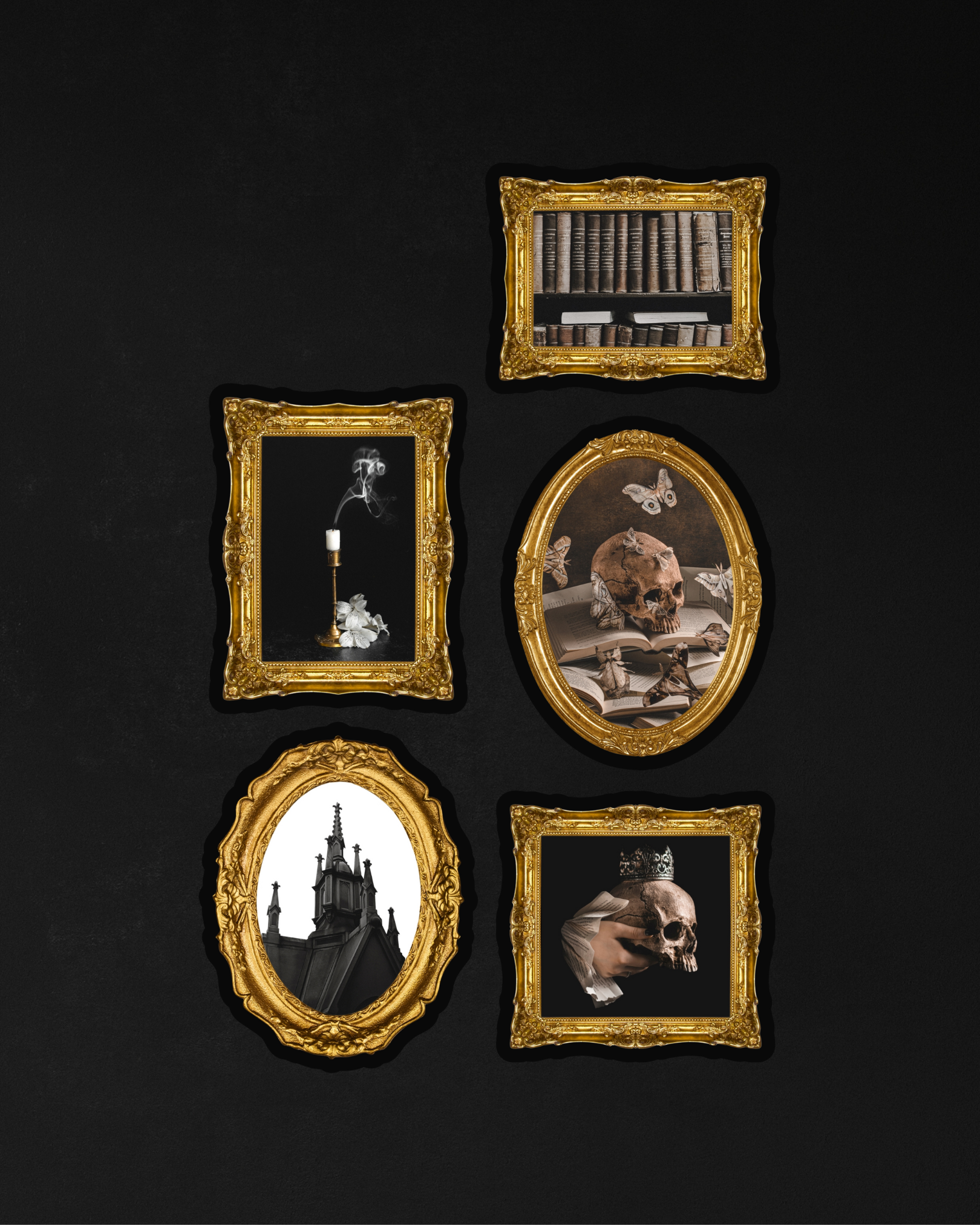 Alyssa Thorne - Wholesale Sticker - Dark Academia Gallery | Gold Foil Gothic Sticker Sheet2